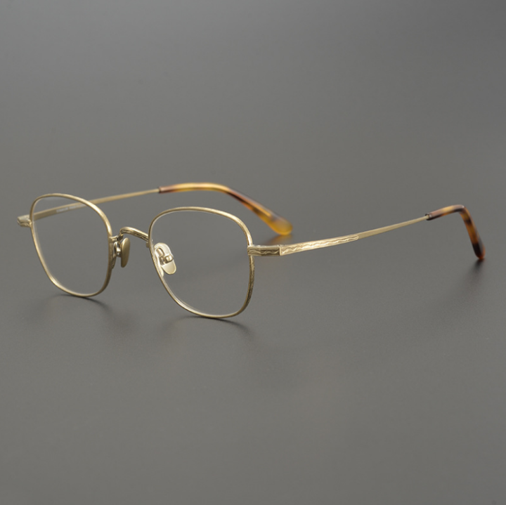 Ultralight Pure Titanium Eyeglasses Frame Men Vintage Optical Eyewear Replaceable Lens 9682