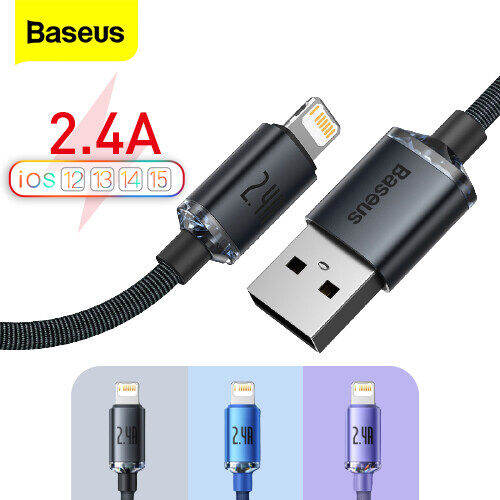 Baseus 2.4A Fast Charging Cable For iPhone 13 Pro Max 12 11 Mobile
