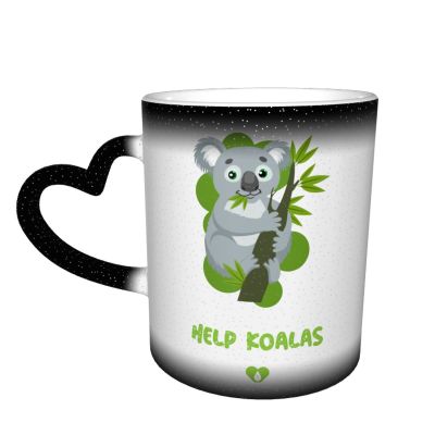 Help Koala Mug animal Cafe Color Changing Mug Creative Fashion Porcelain Cups