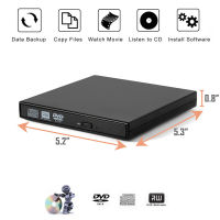 External CDDVD ROM Player USB 2.0 Optical Drive DVD RW Burner Reader Writer Laptops PC For Windows 7810