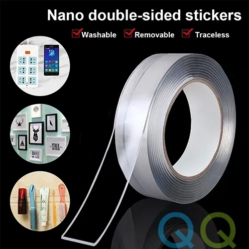 Qq 1 5m 2mm Thickness Nano Double Sided Tape Heavy Duty Multipurpose Transparent Poster Tape For Wall Adhesive Strips Strong Sticky Mounting Tape Wall Tape Picture Hanging Strips Gel Tape Lazada