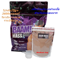 เวย์โปรตีน เพิ่มน้ำหนัก BAAM MASS 2600 แบ่งขาย1ปอนด์ เพิ่มแรง เพิ่มน้ำหนัก