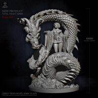 H80mm Resin Dragon and beauty model kits toy self-assembled TD-2476