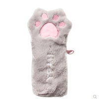 Cute Cat Paw Pencil Bag Soft Plush Kawaii Makeup Pouch Large Capacity Pencil Case Pen Holder Stationery Organizer School Supply