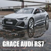 1:35 Audi RS7 Sportback โมเดลรถยนต์รถโลหะผสมรถของเล่นหล่อขึ้นรูปโมเดลรถดึงกลับของเล่นเด็กของสะสมของขวัญวันเกิด