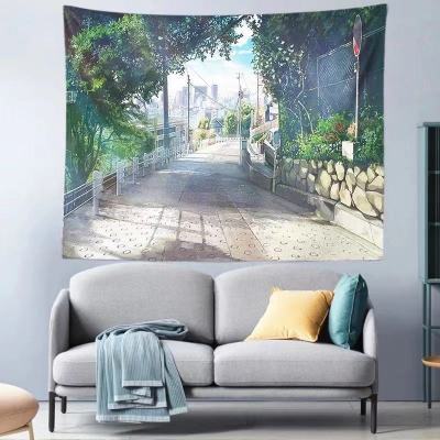 Blue wave forest tapestry wall hanging door curtain shower curtain tablecloth sofa cover art cloth bohemian wall home decoration