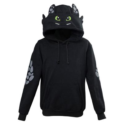 New Adult Unisex How to Train Your Dragon Toothless Cosplay Hoodie Sweatshirt Casual Black Pullover Jackets Coat Hooded Hoodie