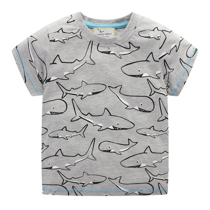 SG Ready Stock[ JB034 Toddler Boys Grey Sharks Tee T-shirt Top [Little Gems  SG] Sz 3T