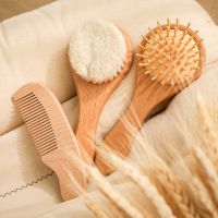 ❣❏ Custome Infant Wooden Soft Wool Brush Newborn Hair Comb Head Massager Baby Care Product Kids Bath Brush Comb Set