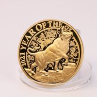 【CW】◊♀  2021 Year Of The Ox Gold Coin New Souvenirs Gifts Commemorative Coins Medal