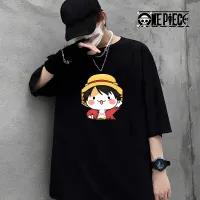 (พิมพ์พรีเมี่ยม)คุณภาพดีเสื้อยืด One Piece รุ่น Q Lufei ล่าสุดระเบิดไฟเสื้อยืดน่ารัก เสื้อยืดคอตตอน