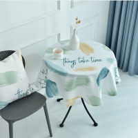 Modern Simple Round Tablecloth for Restaurant Coffee Ho Waterproof Floral Printed Household Table Cover JS76C