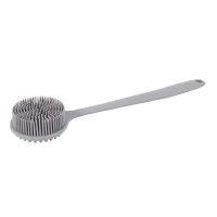 Soft Silicone Back Scrubber Shower, Bath Body Brush With a Long Handle, Bpa-Free, Non-Slip, Gray