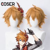 【COSER 77】Tartaglia Childe วิกผมคอสเพลย์ อะนิเมะ Genshin Impact สั้น ทนความร้อน สังเคราะห์ ทาร์ตเกเลีย สวมบทบาท เครื่องแต่งกาย วิกผม