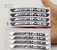 ราคาต่อ 1 ชุด 4 ชิ้น เพจโลโก้ ///AMG  ติด แต่งขอบล้อ ประดับรถยนต์ Letter Logo Car Auto Wheel Tire Decorative Emblem Badge Sticker Decal Mercedes Benz A C E GLS ML MLS R230 CLASS