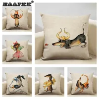 12 Zodiac Dachshund Dog Sofa Decorative Pillow Case Children’s Bedroom Cartoon Decor Cushion Cover Декоративные подушки