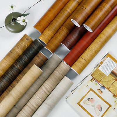 ❆ Waterproof Wood Pattern Vinyl Wallpaper Self-adhesive Stick to Doors Cabinet Wardrobe Modern Furniture Decorative Wallpaper
