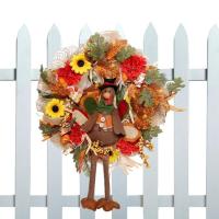 Fall Wreaths for Front Door Outside Large Harvest Festival Turkey Wreath Large Fall Wreath Artificial Turkey Wreath with Leaves Acorns for Front Door Window Wall Decor respectable