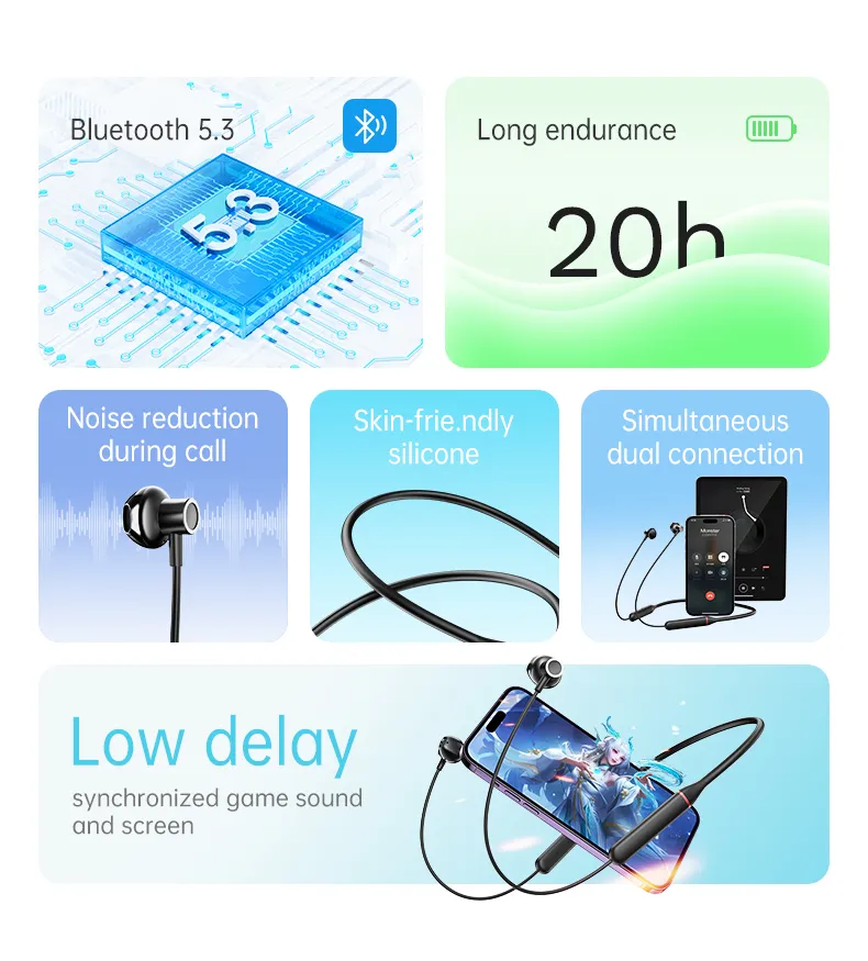 Rock Space Y6 Neckband Wireless Sports Earphones description image 2