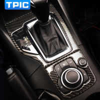 Tpic สำหรับ Mazda3 A xela 2014-2016รถศูนย์ควบคุมเกียร์เปลี่ยนแผงตกแต่งคาร์บอนไฟเบอร์ปกตัดแถบภายใน3 D สติกเกอร์