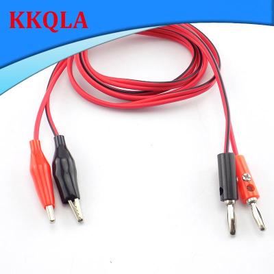 QKKQLA 1 Pair Alligator Clip to AV 4mm Banana Plug Electrical Clamp Test Cable Lead Connectors for Multimeter Test Leads