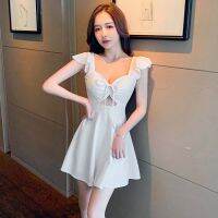 KTV princess dress spice skirt hollow out sexy low-cut dress beauty salon high-end overalls female health division