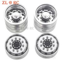 2PCS Tamiya Wheel Hub Metal Front Wheel Rim for 1:14 Tamiya RC Trailer Tractor Truck Car Upgrade Parts