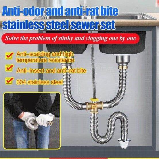 Gorich. Traps & Drains 304 Kitchen sink downpipe extended single tank