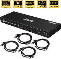 TESmart KVM Switch 8 Port HDMI | 4K 30Hz Ultra HD | Enterprise grade | RS232 | LAN Port | IP Control | Auto Scan | Rackmount [Control Eight PCs, Laptops, Servers w/One Video Monitor, Keyboard, Mouse]