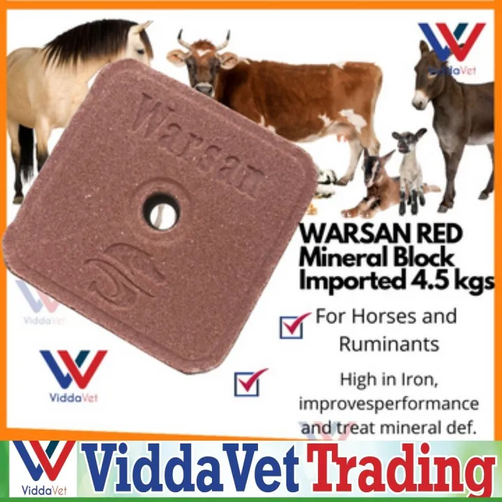 Viddavet Authentic Original Imported WARSAN RED Trace Mineral Block 4.5