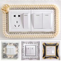 New European Style Light Switch Cover Wall Sticker Plastic Plug Socket Frame Decals Living Room Home Decoration Wall Stickers Decals