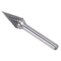 Tungsten Carbide Burr Pointed Cone Shape Double Cut Rotary Burrs File 70X12mm with 1/4 inch Shank Dia