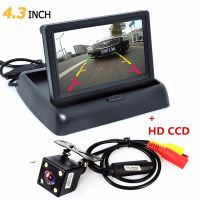 Foldable 4.3 Inch TFT LCD Mini Car Rearview Monitor Vehicle Reversing Parking System w/Auto Night Vision Rear View Backup Camera