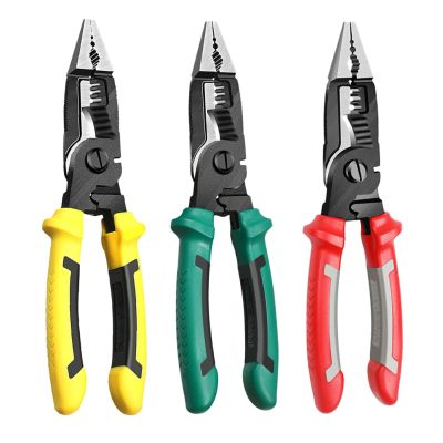 Multifunction 9 in 1 Electric Pliers Long Nose Electrician Wire Stripping Cutter Clamp Hardware Cable Repairing Hand Tool