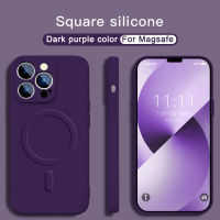 For iPhone 11 12 13 14 15 Pro Max Mini Square Edge Magnetic Magsafe Wireless Charging All Inclusive Lens Protection Soft TPU Shockproof Protect Back Cover For iPhone X XS XR Max 7 8 Plus SE 2020