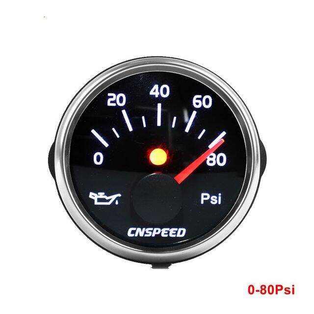 12v /24V 2 "52mm Racing Car Oil Pressure Gauge 010bar 080psi Oil