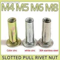 ✜✌  M4 M5 M6 M8 304 Stainless Steel Petal Rivets Cap Slotted Pull Rivet Nut Color Zinc Plating Folding Screw Fixed Car License Plate