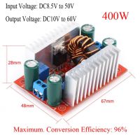 【▤】 Gorayas 400W Step-Up Boost Module ConverterConstant Current Power Supply LED Driver 8.5V-50V To 10V-60V Voltage Charger Step Up Module