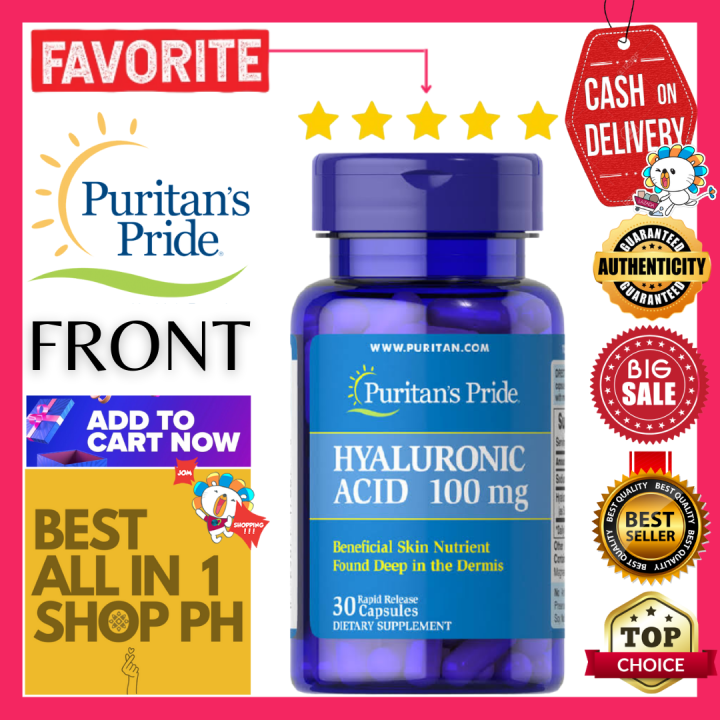 Puritan’s Pride Hyaluronic Acid 100mg, 30 Capsules Supports Skin