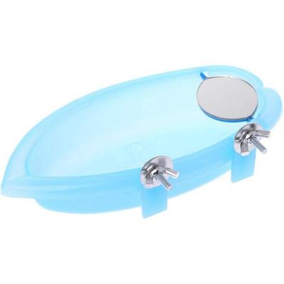 Bird Bath With Mirror Toy For Pet Small Medium Parrot Parakeet Cockatiel Conure Budgie Lovebird Finch Canary African Grey Cockatoo Amazon Cage Shower