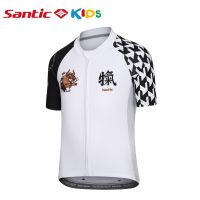 Santic เสื้อแขนสั้นระบายอากาศสำหรับเสื้อเจอร์ซีย์นักปั่นเด็ก,เสื้อกีฬาแขนสั้นแห้งเร็วสำหรับขี่จักรยาน IET02007ฤดูร้อน