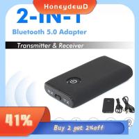 HONEYDEWD 2 in 1 AUX AUX ที่ A2DP สำหรับทีวีพีซี เครื่องรับส่งสัญญาณบลูทูธ5.0 เสียง3.5มม. หูฟังคอมพิวเตอร์ อแดปเตอร์ไร้สาย