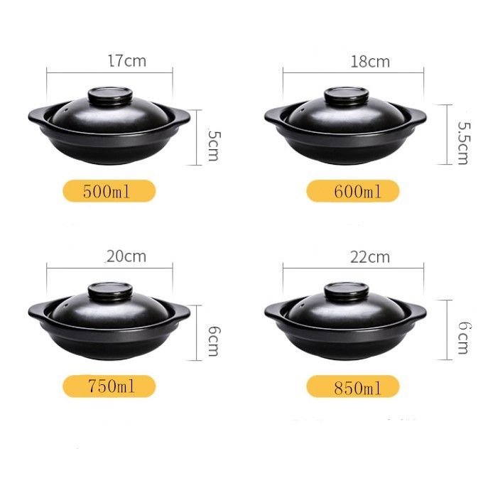 qaqหม้อดินหม้ออบ-หม้อตุ๋น-พร้อมฝาปิด-หม้อหิน-ชามดินเผา-หม้อดินเผา-ชามหินเกาหลี-ชามบีบิมบับ
