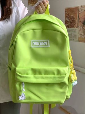 Miss.LAVA【Free Shipping ส่งฟรี】 กระเป๋าเป้สะพายหลังลำลองของผู้หญิง MODE Korea สไตล์ Ins กระเป๋านักเรียนเรียบง่ายสีทึบกระเป๋านักเรียนเดินทางกลางแจ้ง
