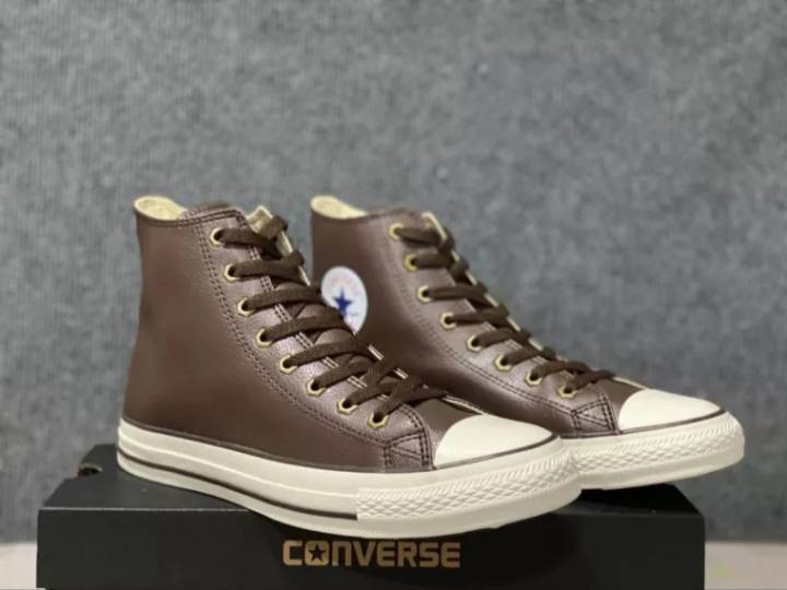 รองเท้าหนังหุ้มข้อ-converse-all-star-สีน้ำตาล-สินค้าพร้อมส่ง-เก็บเงินปลายทาง