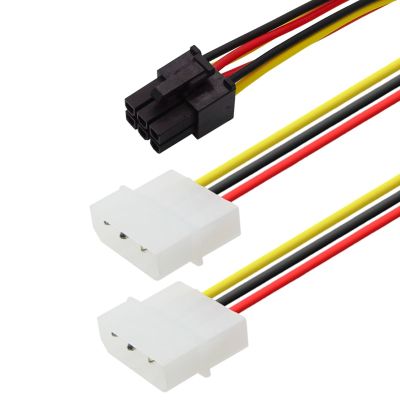 ：“{》 1PC 2X 4 Pin Molex To 6 Pin PCI Express PCIE Video Card Power Adapter Cable