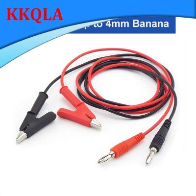 QKKQLA 1M 4mm Banana Plug Alligator Clip Test Cable Probe Multimeter Double Ended Crocodile Electric Wire