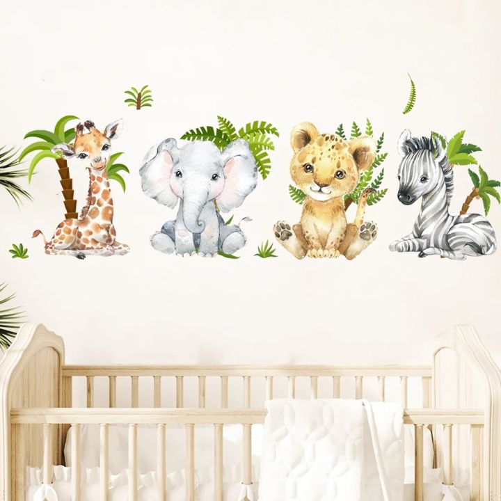 jungle-animals-wall-stickers-for-children-kids-rooms-boys-baby-room-bedroom-decoration-wallpaper-elephant