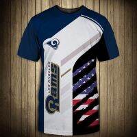 Los Angeles mens fashion 3d Rams t-shirt Stitching stars and stripes geometric sheep head print