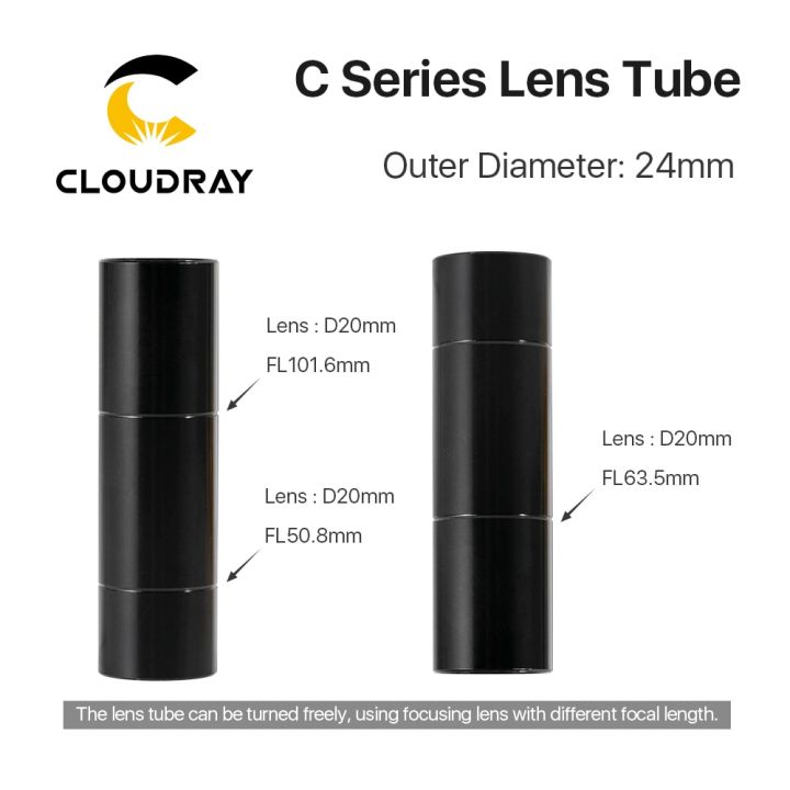 cloudray-c-series-co2-lens-tube-outer-diameter-24mm-for-lens-dia-20mm-fl50-8-63-5-101-6mm-for-co2-laser-cutting-machine